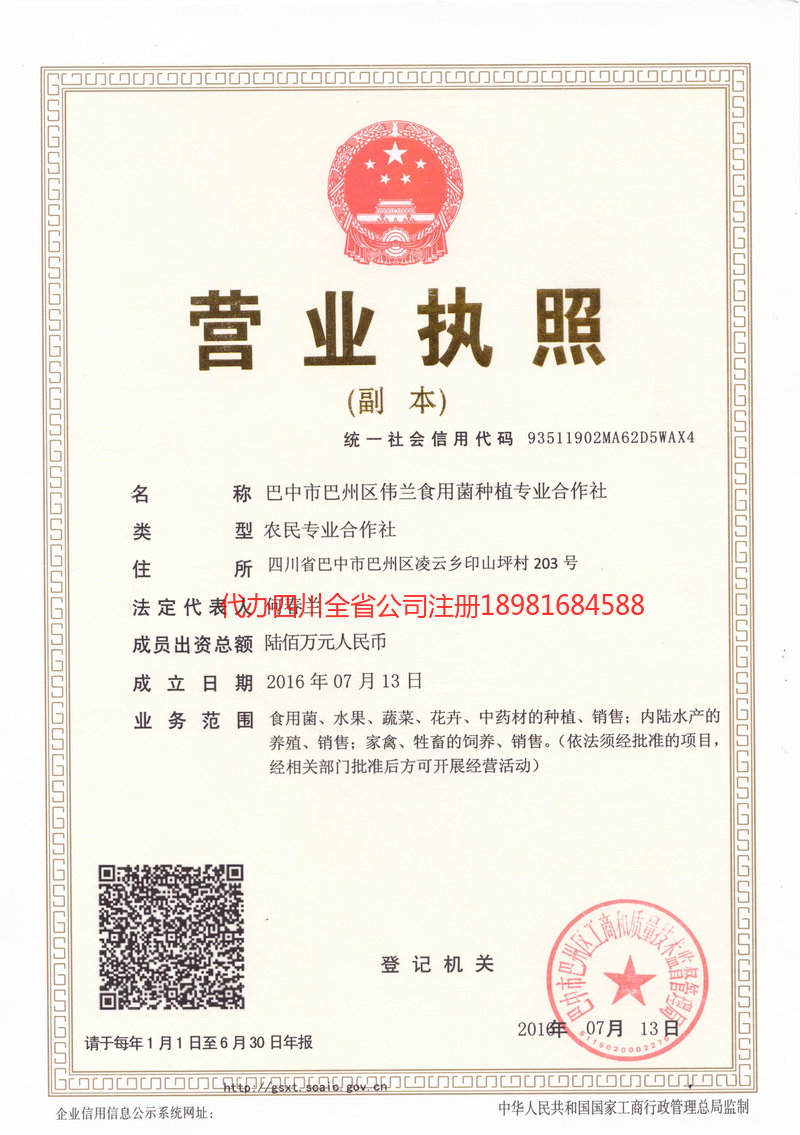 如皋如皋伟兰食用菌种植专业合作社